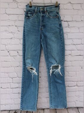 Willow + Root The Dad Jean Size 23 Distressed High Rise Straight Jeans